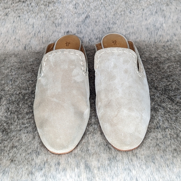 Frye Gwen Pickstitch Suede Slide Mule Ash Women's 9.5 - Picture 5 of 12